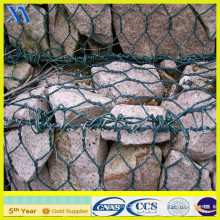 Mur enduit de roche de cages de fil de PVC